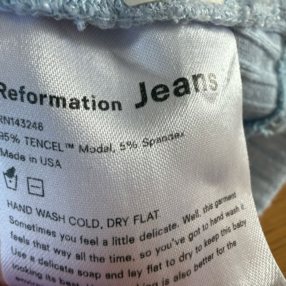 Reformation Jeans Light Blue Ribbed Long Sleeve Mini Dress XS - Picture 7 of 9
